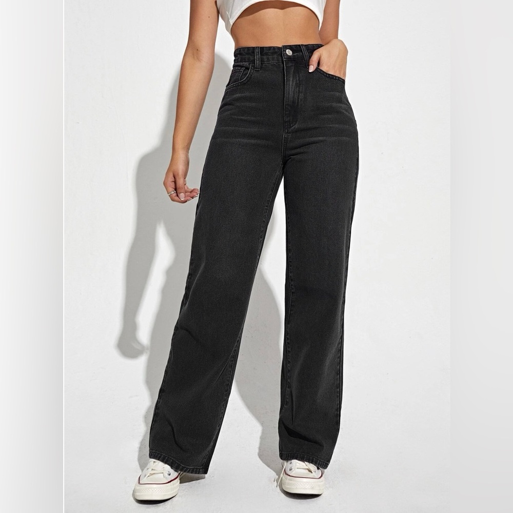 SHEIN High Waist Slant Pocket Straight Leg Jeans NWOT